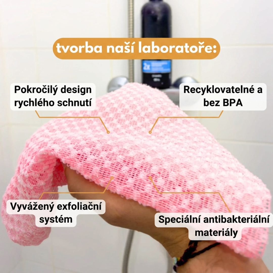 Exfoliační antibakteriální žínka