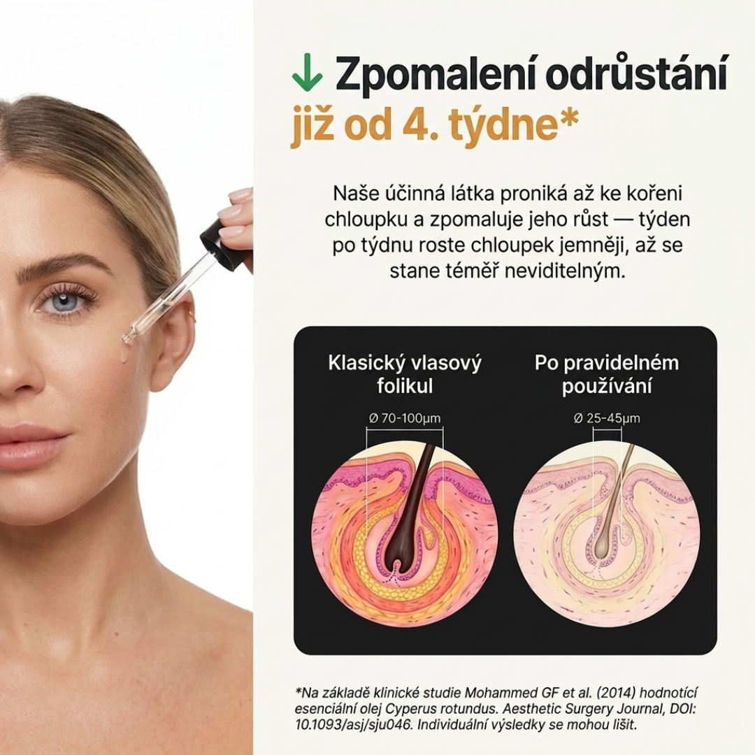 Přírodní sérum proti zarůstání chloupků